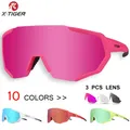 X-TIGER lunettes de soleil vélo polarisées 3 lentilles VTT lunettes 10 couleurs lunettes de cyclisme