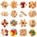 Kong Ming Luban Lock Jouet traditionnel chinois Puzzles en bois 3D uniques Cube en bois