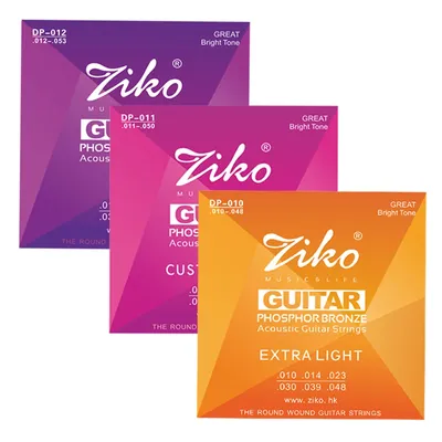 ZIKO – jeu de cordes pour guitare acoustique série DP 1 pièce noyau en alliage hexagonal fer