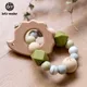 Let's Make – Hochet de dentition en perles de bois et silicone pour bébé jouets gravés pour berceau