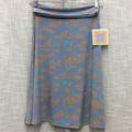 Lularoe Skirts | Lularoe Azure Baby Blue With Aqua & Peach Size Xs | Color: Blue | Size: Xs