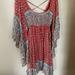 Free People Dresses | Free People Floral Boho Mini Dress Tunic | Color: Cream/Red | Size: Xs