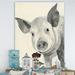 East Urban Home Piglet Farmhouse Animal in Black & White - Wrapped Canvas Painting Print Canvas in Gray | 40" H x 30" W x 1.5" D | Wayfair