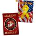 Breeze Decor Marine Corps 2-Sided Polyester 40 x 28 in. House Flag in Red | 40 H x 28 W in | Wayfair BD-MI-HP-108057-IP-BOAF-D-US19-MC