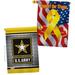 Breeze Decor American Army 2-Sided Polyester 3 x 2 ft. House Flag in Gray/Red/Yellow | 40 H x 28 W in | Wayfair BD-MI-HP-108420-IP-BOAF-D-US20-UA