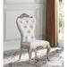Rosdorf Park Portis Fabric Queen Anne Back Side Chair in Cream Wood/Upholstered in Brown/White | 42 H x 22 W x 25 D in | Wayfair