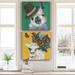 Indigo Safari Llama Gentleman - 2 Piece Wrapped Canvas Print Set Canvas, Solid Wood in Green/Yellow | 24 H x 48 W x 1 D in | Wayfair