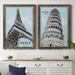 Ophelia & Co. Mid Modern Paris - 2 Piece Graphic Art Print Set Canvas, Solid Wood in Black/Blue/Green | 37.5 H x 55 W x 1.5 D in | Wayfair