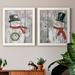 The Holiday Aisle® Let It Snow Snowman - 2 Piece Textual Art Print Set Canvas, Solid Wood in White | 24 H x 36 W x 1.5 D in | Wayfair