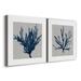 Highland Dunes Linen Sea Coral I - 2 Piece Wrapped Canvas Painting Print Set Canvas in Blue/Gray/Green | 10 H x 10 W in | Wayfair