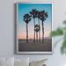 Bay Isle Home™ Santa Monica Palm by J Paul - Picture Frame Photograph Print on Canvas Canvas, in Black/Blue/Orange | Wayfair