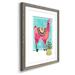 Indigo Safari Lovely Llama III - Picture Frame Painting Print on Paper in Blue/Green/Pink | 31.5 H x 23.5 W x 1.5 D in | Wayfair