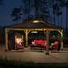 Sunjoy 15 Ft. W x 13 FT. D Patio Cedar Framed Gazebo w/ Brown Steel & Polycarbonate Hip Roof Hardtop Wood/Hardtop/Metal/Steel/Cedar | Wayfair