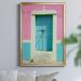 Ebern Designs San Miguel Door by J Paul - Picture Frame Photograph Print on Canvas Canvas, in Blue/Pink | 30.5 H x 22.5 W x 1.5 D in | Wayfair