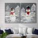 The Holiday Aisle® Festive Snowman I - 2 Piece Painting Print Set Canvas in Gray/Red/White | 24 W in | Wayfair AB5A6A8FA895417289AABCFBA5401DD1