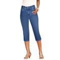 Plus Size Women's Invisible Stretch® Contour Capri Jean by Denim 24/7 in Medium Wash (Size 14 W)