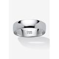 Men's Big & Tall Sterling Silver Wedding Band Ring by PalmBeach Jewelry in White (Size 12)