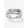 Men's Big & Tall Men's Platinum over Sterling Silver Diamond Wedding Band Ring by PalmBeach Jewelry in Diamond (Size 11)