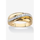 Men's Big & Tall Men's Gold over Sterling Silver Diamond Wedding Band Ring (1/10 cttw) by PalmBeach Jewelry in Diamond (Size 14)