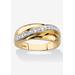 Men's Big & Tall Men's Gold over Sterling Silver Diamond Wedding Band Ring (1/10 cttw) by PalmBeach Jewelry in Diamond (Size 9)