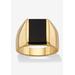 Men's Big & Tall Men's Yellow Gold Plated Natural Black Onyx Ring by PalmBeach Jewelry in Onyx (Size 12)