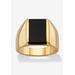 Men's Big & Tall Men's Yellow Gold Plated Natural Black Onyx Ring by PalmBeach Jewelry in Onyx (Size 10)