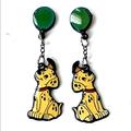 Disney Jewelry | 101 Dalmatians Disney Earrings Vintage | Color: Black/Green | Size: Os