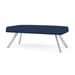 Lesro Willow Lounge Reception 2 Seat Bench Steel Legs Vinyl in Gray/Blue | 18.5 H x 48 W x 24 D in | Wayfair WL2001.SSV-01PPIB