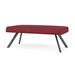 Lesro Willow Lounge Reception 2 Seat Bench Steel Legs Vinyl in Red | 18.5 H x 48 W x 24 D in | Wayfair WL2001.SCH-01PPBO