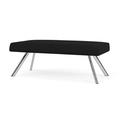 Lesro Willow Lounge Reception 2 Seat Bench Steel Legs Fabric in Black | 18.5 H x 48 W x 24 D in | Wayfair WL2001.SCS-01OHBK