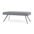 Lesro Willow Lounge Reception 2 Seat Bench Steel Legs Fabric in Gray | 18.5 H x 48 W x 24 D in | Wayfair WL2001.SCS-01ADGF