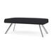 Lesro Willow Lounge Reception 2 Seat Bench Steel Legs Vinyl in Black | 18.5 H x 48 W x 24 D in | Wayfair WL2001.SCS-01PPBK