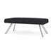 Lesro Willow Lounge Reception 2 Seat Bench Steel Legs Vinyl in Gray/Black | 18.5 H x 48 W x 24 D in | Wayfair WL2001.SSV-01PPBK