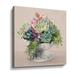 August Grove® Festive Succulents II Bluesah - Painting Print on Canvas Canvas, Glass in Brown/Green | 24 H x 24 W x 2 D in | Wayfair