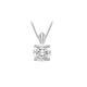 CARISSIMA Gold Women's 9ct White Gold Round CZ 6.5mm x 9.5mm Pendant on 9ct White Gold 25 Diamond Cut Adjustable Curb Chain 41cm/16-46cm/18