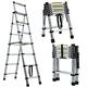 2M-2.3M Aluminum Multi Purpose Ladder Telescoping Ladders Folding Ladders 6 7 StepLadder With EN131 Certified, Max Capacity 150KG/330LBS For Outdoor & Indoor Use