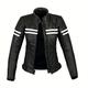 Profirst Global Motorcycle Two Line Ladies Genuine Leather Jacket Motorbike Racing Sports Heavy Duty Jacket (Black, 2XL)