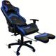 Zik Sedia Gaming Ergonomica, Poltrona Ufficio Reclinabile, Poggiapiedi e Supporo Lombare -Blu e