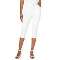 Plus Size Women's Invisible Stretch® Contour Capri Jean by Denim 24/7 in White Denim (Size 14 W)