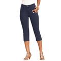 Plus Size Women's Invisible Stretch® Contour Capri Jean by Denim 24/7 in Dark Wash (Size 20 W)