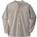 Men's Big & Tall Gauze Mandarin Collar Shirt by KingSize in Sand Grey (Size XL)