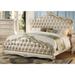 Rosdorf Park Khiabet Tufted Low Profile Standard Bed Wood & /Upholstered/Polyester in Brown/White | 69 H x 70 W in | Wayfair