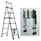 Telescopic Ladder, Folding Step Ladder, Retractable Aluminum Ladder Multi-Position, Adjustable A-Frame Stepladder with Handrails & Safety Lock, 330lbs Capacity(4+5 step, 5.58ft)
