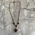 J. Crew Jewelry | J Crew Rose Gold Black Crystal Rolo Chain Necklace | Color: Black/Gold | Size: Os