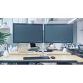 Direction Desk Full Motion Height Adjustable Universal 2 Screen Pole Mount in White/Black | 17 H x 12 W in | Wayfair DirectionDualMonitor