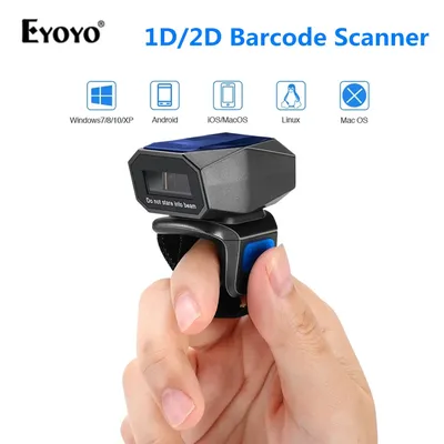 Eyoyo – Scanner de codes-barres à anneau Portable 1D 2D mise à niveau Mini lecteur de codes-barres
