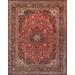 "Kashan Collection Hand-Knotted Lamb's Wool Area Rug-10' 1"" X 14' 3"" - Pasargad Home PL 10x14"