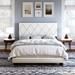 Latitude Run® Charlat Faux Leather Platform Bed Upholstered/Faux leather in White | 47.5 H x 64 W x 86 D in | Wayfair