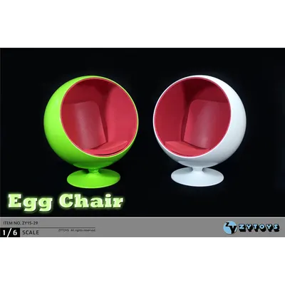 Chaise œuf rotative à l'échelle 1/6 mini chaise maison de courses meubles miniatures jouets pour