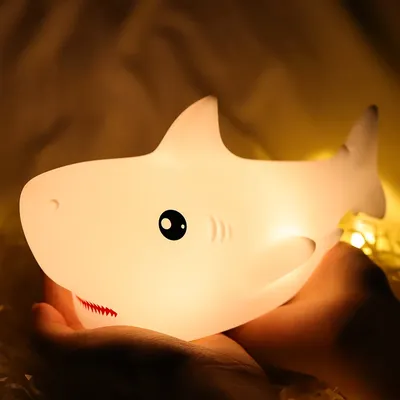 Lampe LED Requin en Silicone Rechargeable par USB Luminaire Décoratif d'Nik Idéal pour une Chambre
